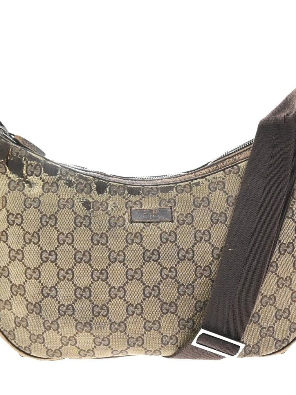 GUCCI GG Pattern Crossbody Shoulder Bag Canvas Leather Brown GHW Italy 09KE240